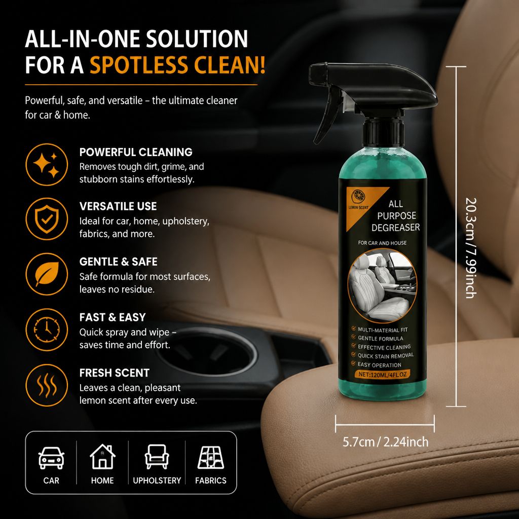 Heavy Duty All-Purpose Car Cleaner for Coffee Stains, Pet Messes & Everyday Grime
